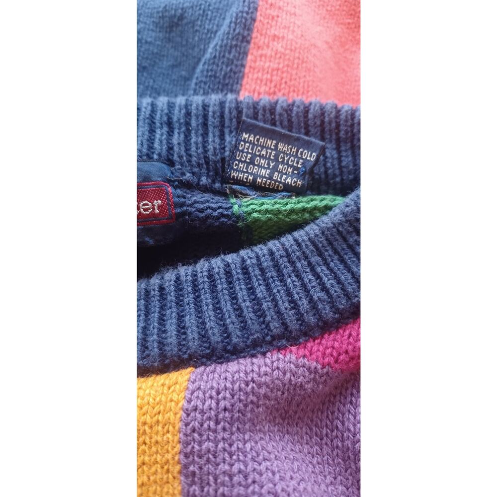 Vintage 90s Smith-Forester Multi-Color Block Knit Pullover Sweater Size Medium - Picture 6 of 6